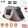 3-4 Person Pop Up Tent Automatic Setup Camping Tent Waterproof Instant Setup Tent with 2 Mosquito Net Windows Carrying Bag for Hiking Climbing Adventu